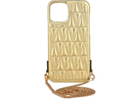 Versace Quilted Leather Chain iPhone 12 Case Gold 